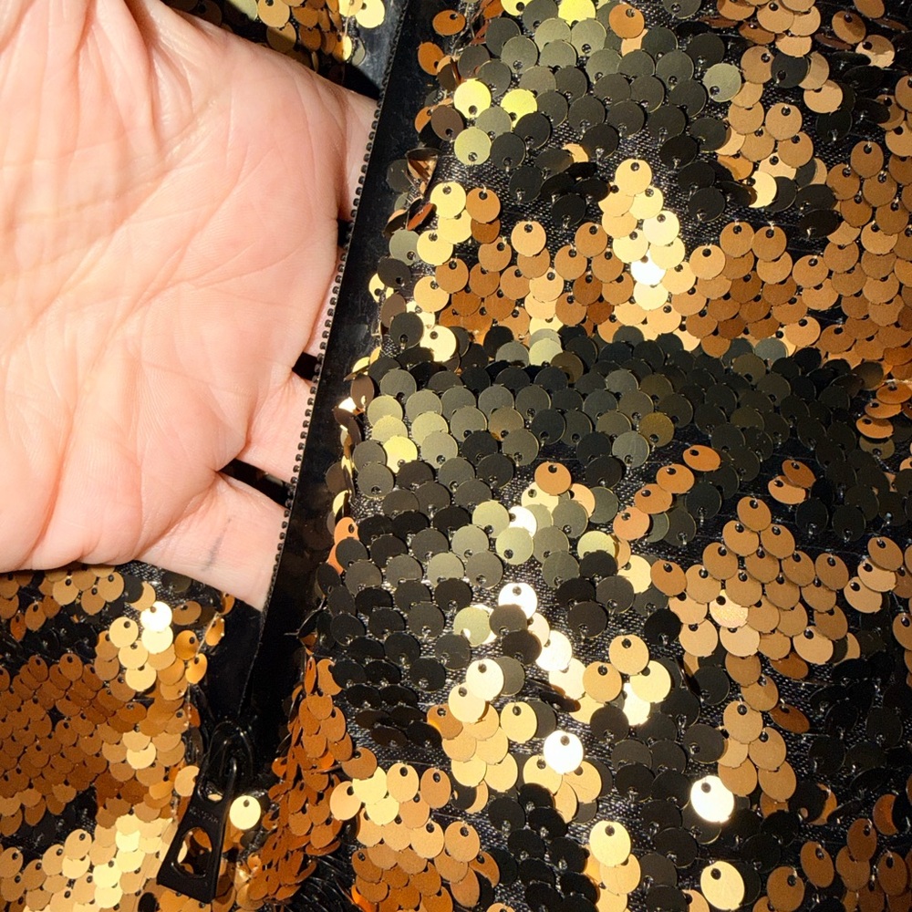 RUDSAK LIMITED EDITION LAWRENCE ARMY Gold/Green Sequin Women's Jacket Med - Picture 9 of 16